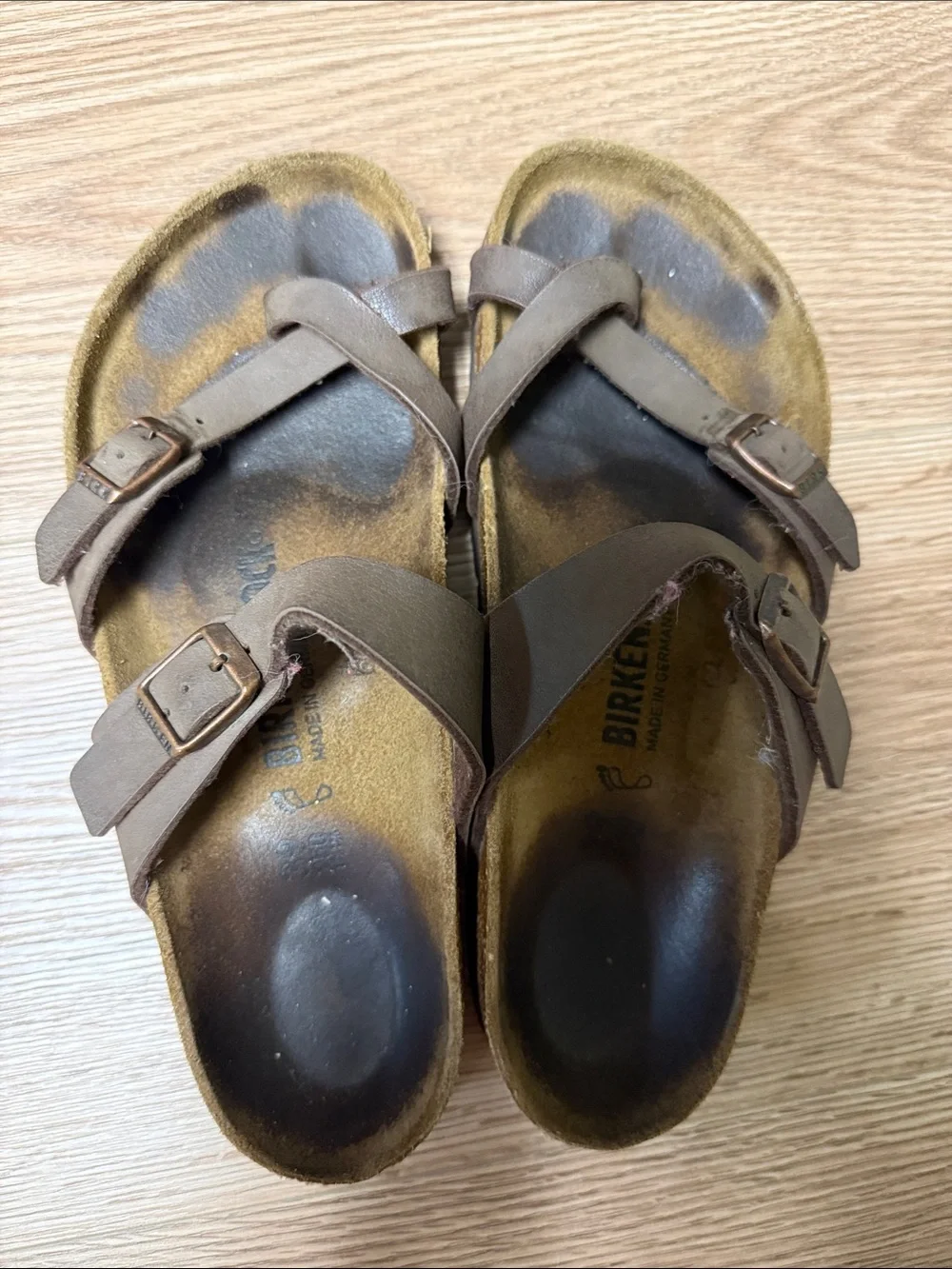Birkenstock Brown Leather Double-Strap Sandals